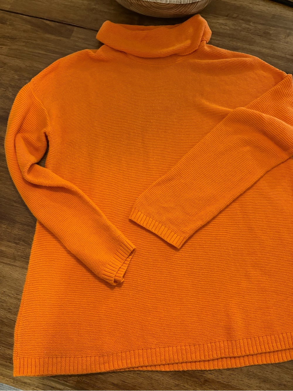 J. Jill Bright Orange Cowl Neck Sweater - Picture 3 of 4
